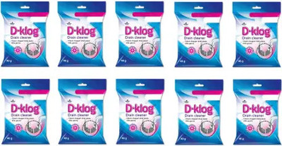 Pidilite D-Klog Drain Cleaner/Opener Clears Clogged Drain Pipes - Kills germs, Powder Drain Opener(400 g, Pack of 10)