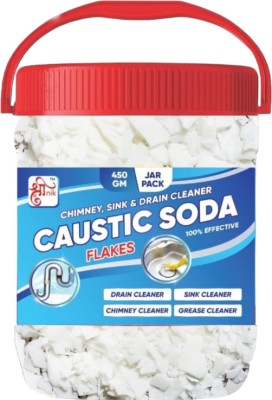 hinik Caustic Soda flakes for Drainpipe ,Chimney Cleaning–Fast-Acting (SUPER JAR PACK) Crystal Drain Opener(450 g)