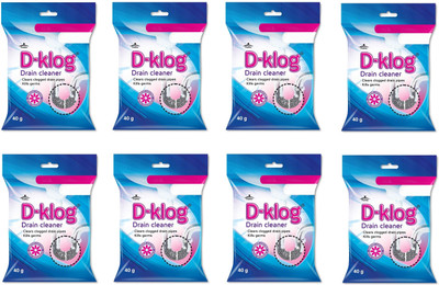 D-Klog Drain Pipe Cleaners - Sink Cleaner Powder Drainage Block Remover - Drainex Basin Powder Drain Opener(320 g, Pack of 8)