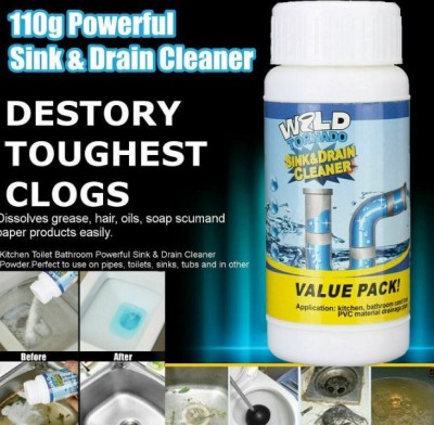 DigiIdeology Smart Sink Cleaner Drain Powder Hair Remove From PVC Pipe Use in Home Powder Drain Opener(110 ml)