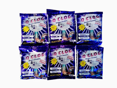 QCLOG DRAIN CLEANER Powder Drain Opener(50 g, Pack of 6)
