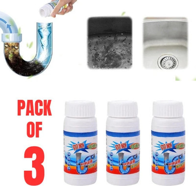 ONIQUID Fast-Acting Sink and Drain Cleaner That Removes Hair, Grease, and Odors Floral Powder Toilet Cleaner(3 x 110 g)