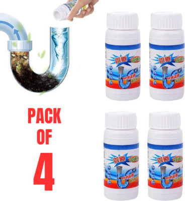 AshmakamMart Pack of 4 Instant Drain Cleaners | Safe & Strong for Daily Use Powder Drain Opener(100 g, Pack of 4)