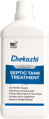 Chekozhi Natural septic tank cleaner odour remover sludge reduces and bacteria treatment Liquid Drain Opener(1000 ml)