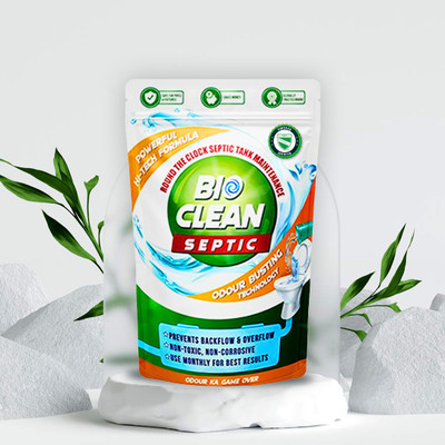 Bioclean Septic Tank Cleaner and Odor Remover, Natural and Effective Bacteria Powder Drain Opener(250 g)
