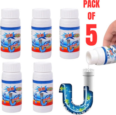 AshmakamMart 5 PCS Drain Cleaning Powder | Reliable Clog Remover for Daily Use Powder Drain Opener(100 g, Pack of 5)