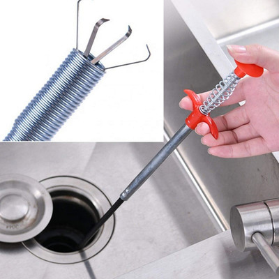 RUDHJAL Metal Sink & Drain Cleaner Spring Wire Waste Pipe Sink Cleaner 1.6Mtr.(160 cm) Crystal Drain Opener(100 g)