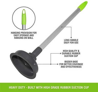Retail basket Toilet Plunger - for Clogs in Toilet Bowls and Sinks in Homes Multi-purpose Plunger