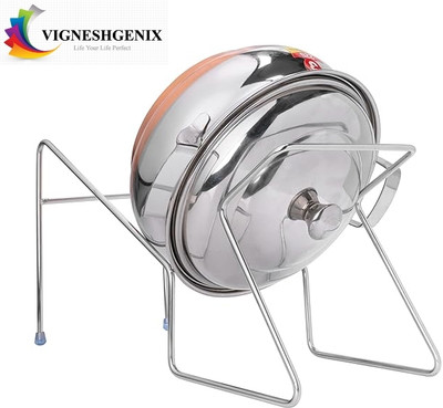 Vigneshgenix Handsfree Rice Drain / Drainer Strainer Stainless Steel Collapsible Sieve(Silver)