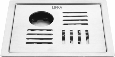 Lipka Floor Stainless Steel Push Down Strainer(15 cm Set of 1)
