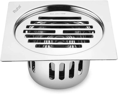 RUHE Floor Stainless Steel Push Down Strainer(12.7 cm Set of 1)