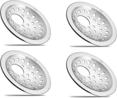 RUHE Floor Stainless Steel Push Down Strainer(11.4 cm Set of 4)