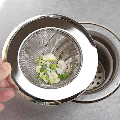 WHAAKART Kitchen Sink Stainless Steel Push Down Strainer(11 cm Set of 1)