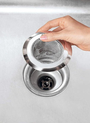 MICASHU Kitchen Sink Stainless Steel Push Down Strainer(11 cm Set of 1)