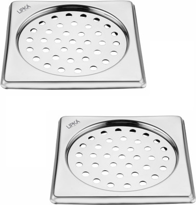 Lipka Floor Stainless Steel Push Down Strainer(12.7 cm Set of 2)