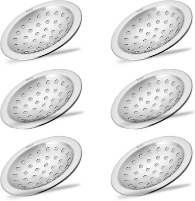 RUHE Floor Stainless Steel Push Down Strainer(12.7 cm Set of 6)