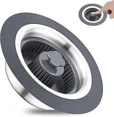 Dherik Tradworld Kitchen Sink Stainless Steel Pop-Up Strainer(10 cm Set of 1)