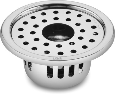 Lipka Floor Stainless Steel Push Down Strainer(10.1 cm Set of 1)