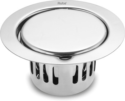 RUHE Floor Stainless Steel Push Down Strainer(14 cm Set of 1)