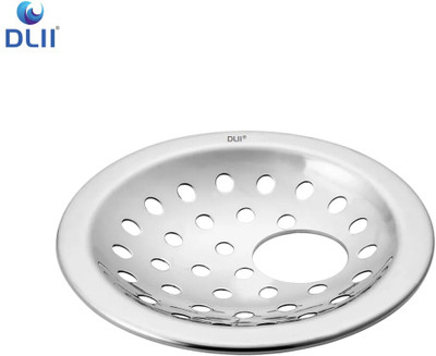 DLII Floor Stainless Steel Push Down Strainer(12.7 cm Set of 1)