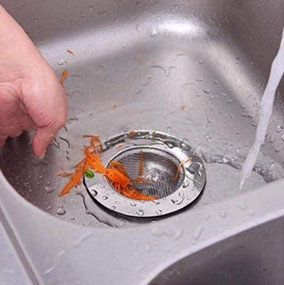 QinPin Kitchen Sink Stainless Steel Push Down Strainer(11.5 cm Set of 1)