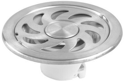 Viking Floor Stainless Steel Push Down Strainer(12.5 cm Set of 1)