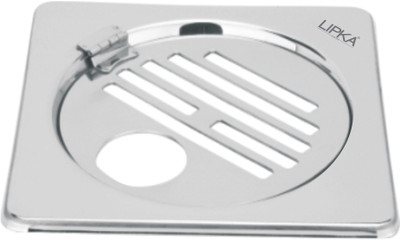 Lipka Floor Stainless Steel Push Down Strainer(15.2 cm Set of 1)