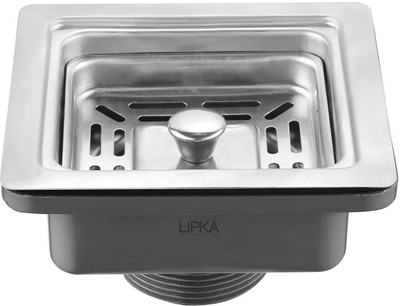 Lipka Kitchen Sink Stainless Steel Push Down Strainer(4.5 cm Set of 1)