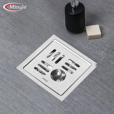 Mingle Floor Stainless Steel Push Down Strainer(12 cm Set of 1)