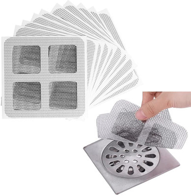 HJLSE 4 inch 10 cm Disposable Kitchen Sink Strainer Hair Catcher Shower Drain Mesh Non-Reusable Sticker(Pack of 25)