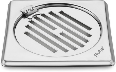 RUHE Floor Stainless Steel Push Down Strainer(10.7 cm Set of 1)