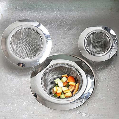 Royals Kitchen Sink Stainless Steel Push Down Strainer(9 cm Set of 3)