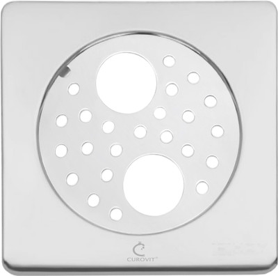 CUROVIT Floor Stainless Steel Push Down Strainer(10 cm Set of 1)