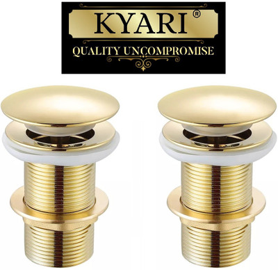 Kyari Basin Brass Pop-Up Strainer(4.5 cm Set of 2)