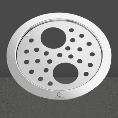 CUROVIT Floor Stainless Steel Push Down Strainer(10 cm Set of 1)