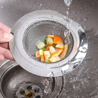 sudarshan Kitchen Sink Stainless Steel Push Down Strainer(7 cm Set of 1)