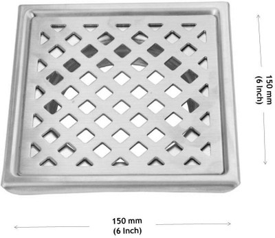 KAMAL Floor Stainless Steel Push Down Strainer(13 cm Set of 1)