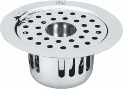 Lipka Floor Stainless Steel Push Down Strainer(14 cm Set of 1)