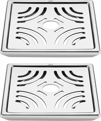 Lipka Floor Stainless Steel Push Down Strainer(15 cm Set of 2)