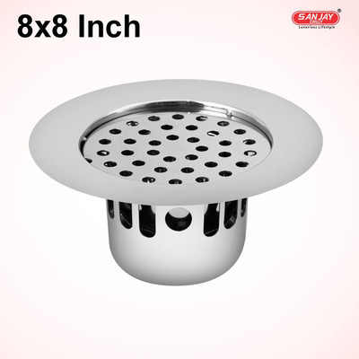 Sanjay Chilly Floor Stainless Steel Push Down Strainer(20 cm Set of 1)