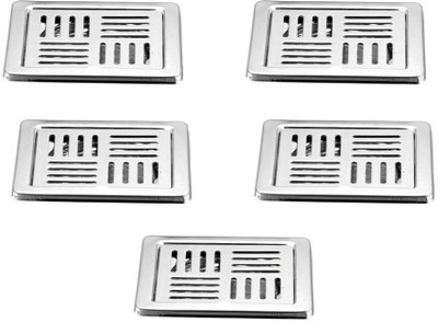 KAMAL Floor Stainless Steel Push Down Strainer(8.5 cm Set of 5)