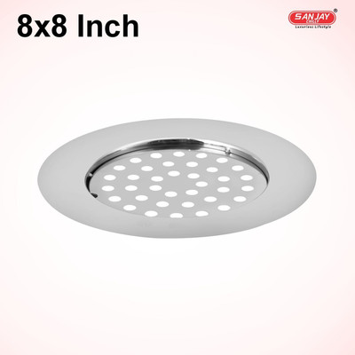Sanjay Chilly Floor Stainless Steel Push Down Strainer(20.5 cm Set of 1)