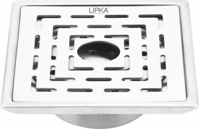 Lipka Floor Stainless Steel Push Down Strainer(15.24 cm Set of 1)