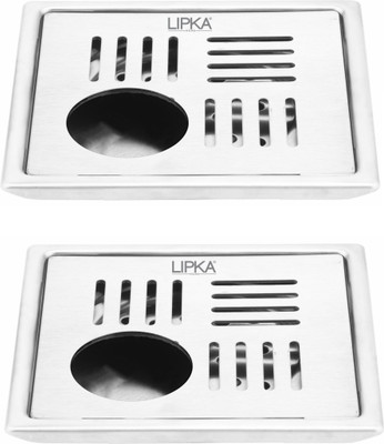 Lipka Floor Stainless Steel Push Down Strainer(12.7 cm Set of 2)