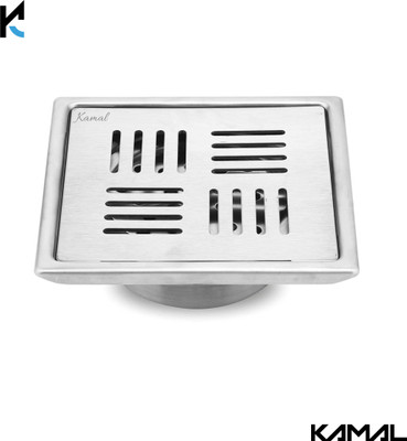 KAMAL Floor Stainless Steel Push Down Strainer(12.5 cm Set of 1)