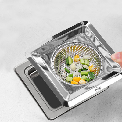 POLOSTAR Kitchen Sink Stainless Steel, Stainless Steel Push Down Strainer(11 cm Set of 1)