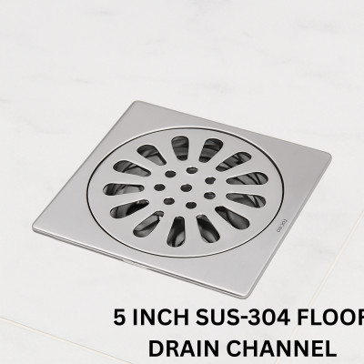 Tapsa Floor Stainless Steel Push Down Strainer(12.5 cm Set of 1)