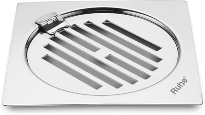 RUHE Floor Stainless Steel Push Down Strainer(10.7 cm Set of 1)