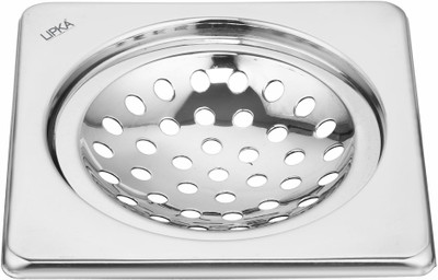 Lipka Floor Stainless Steel Push Down Strainer(15.2 cm Set of 1)
