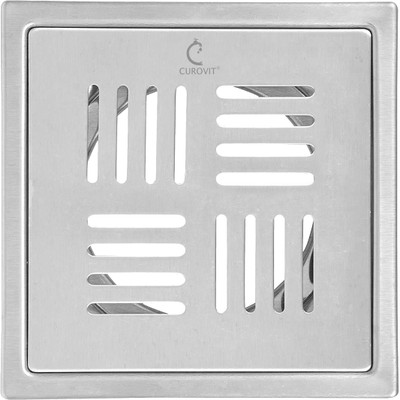 CUROVIT Floor Stainless Steel Push Down Strainer(10 cm Set of 1)